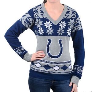 NWT Women’s INDIANAPOLIS COLTS Ugly Christmas Sweater~Small~NFL Team Apparel~$60